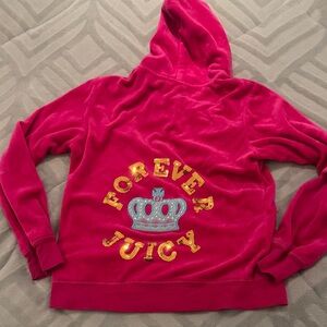 Juicy Couture Fuchsia Hoodie with Crown and Text